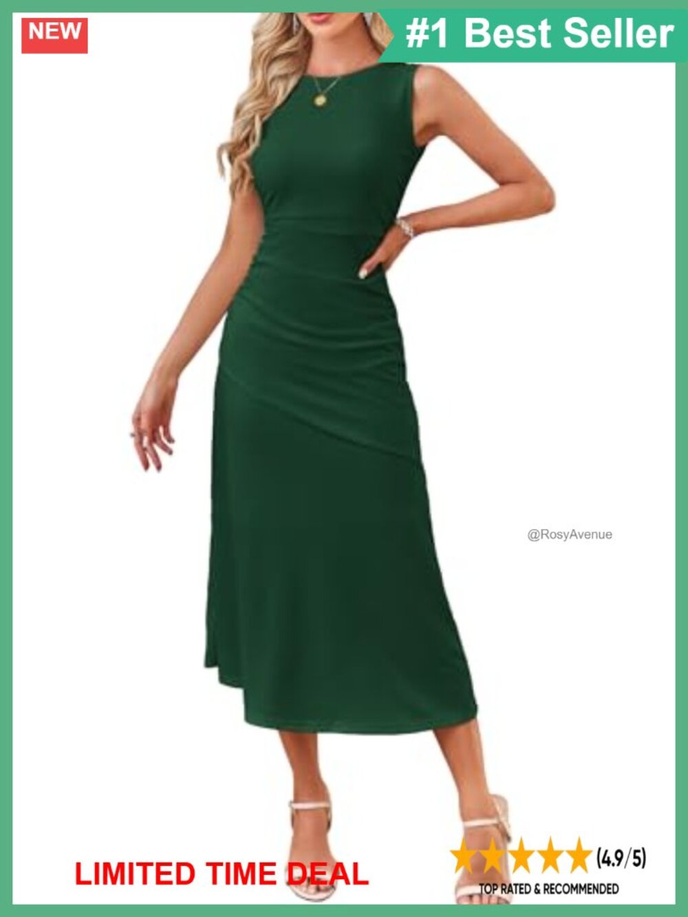 Sleeveless Ruched Ruffle Hem Maxi Dress Semi Formal Cocktail Party Summer